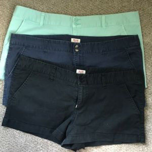 Mossimo shorts lot Size 17 navy blue black mint